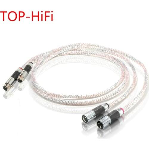 TOP-HiFi Valhalla Odin Single Crystal Silver XLR Balanced Cable Interconnect Cable Carbon Fiber 3pin XLR Male to Female Cable