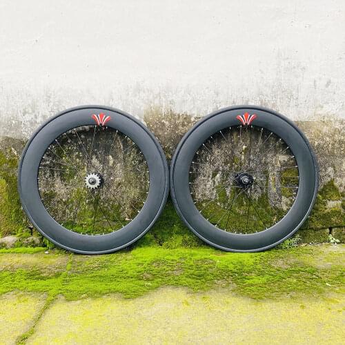 Track Fixie Bike Flip-flop Wheel with tires Rim 70mm Front Rear 32 hole Hub Single Speed Bicycle Wheelset Aluminum Alloy