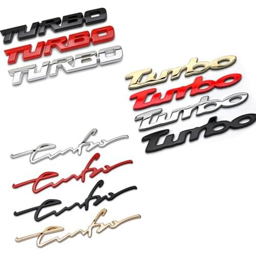 Turbo logo Car Body Sticker for Subaru STI Peugeot 308 BMW Mini Cooper Mercedes Skoda Vauxhall Camry Chrome Trunk Lid Emblem