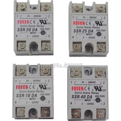 Solid State Relay SSR-10DA SSR-25DA SSR-40DA 3-32VDC TO 24-380V AC