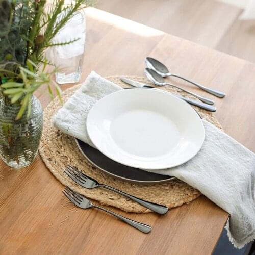 Stainless Steel Fork Spoon Flatware Kitchen Utensil Teaspoon Tableware Cutlery for Home Restaurant Dinner Supplies Black