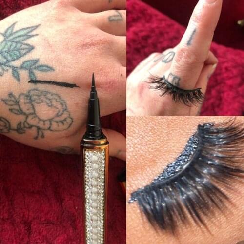 Magic Self Adhesive Lashes Eyeliner Long Lasting No Glue Non Blooming Quick Drying Eyelashes Sticking Eye liner Pencil 6 color