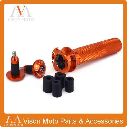 Billet 7/8" 22MM Throttle Clamp Twist Tube & Handlebar Cap Plugs For KTM SXF350 XCF350 SXF XCF 350 2011 2012 2013 2014 2015