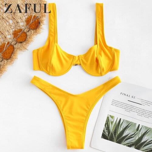 ZAFUL sexy swimsuit women push up bikini high cut bikini set halter swimwear female mirco bandage bathing suit swim wear