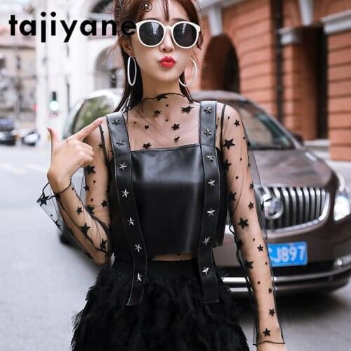 For top crop women summer real sheepskin sleeveless jacket woman genuine leather vest female cloth Chaleco Mujer TN2876