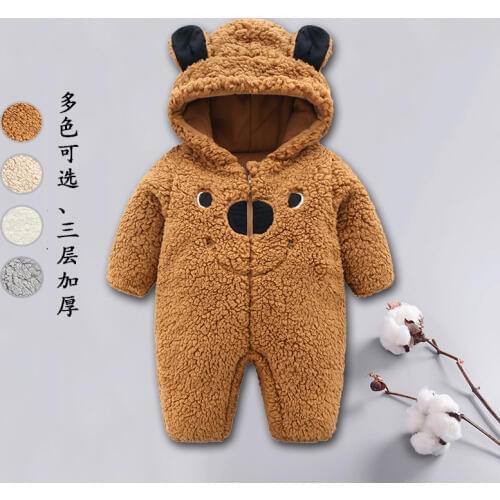 Winter warm Infant Costumes 2018 cotton thick Newborn Clothes bear high quality brand Romper Baby Girl 0-2yrs wear