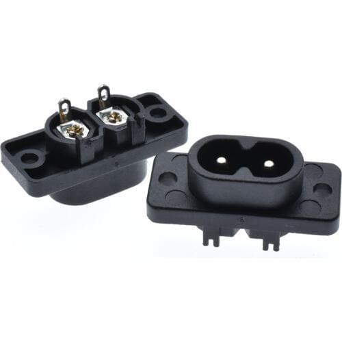 10Pcs/lot AC 250V 2.5A IEC320 C7 Socket Soldering Pins Power Connector IEC 320