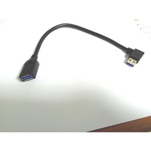 10pcs NEW USB 3.0 Male TO Female Down Angle adapter Extension Cable 16cm New