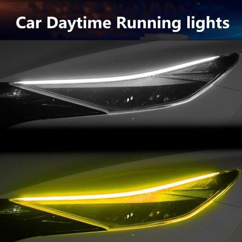 12V Car Led Light Strip DRL Daytime Running Lamp Strips Flexible LED Auto Headlight Surface Decorative Lamp Turn Signal Lights