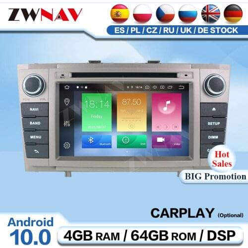 2 Din Android 10 For Toyota Avensis T27 2009 2010 2011 2012 2013 2014 2015 Receiver Audio Stereo Video Player GPS Navi Head Unit