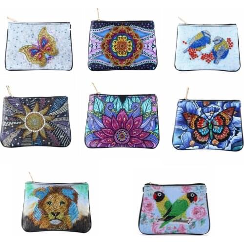 5D Special Shaped Drill Flower Diamond Painting Purses DIY Art Purse Cross Stitch Tote Bag Clutch Wallet Women Handbag