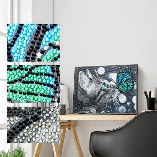 Diamond Painting Cat Butterfly Special Shaped Diamond Embroidery Pictures Rhinestones Cross Stitch Diamond Mosaic Home Decor
