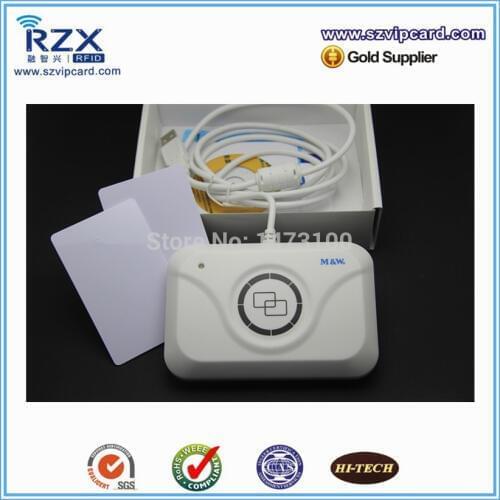 Free shipping promo ISO14443A 13.56Mhz smart rfid nfc card reader writer+ 2PCS 13.56Mhz card test cards
