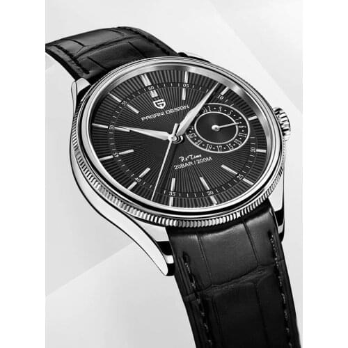 New PAGANI DESIGN Top Brand Men Watch Mechanical travel time Wrist Watch men Leather 20 Bar waterproof Japan VH65 Reloj Hombre