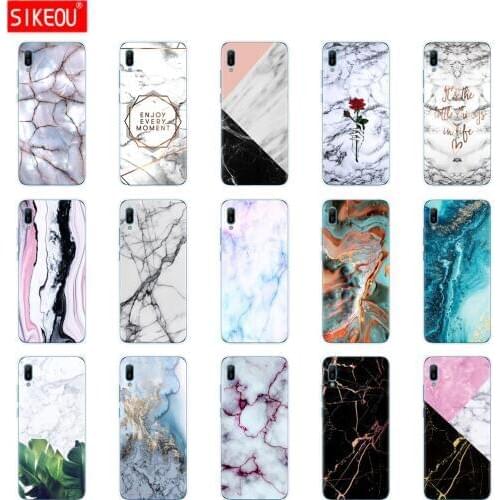 For Huawei Honor 8A 8S prime 8C 8X 9x premium lite 10 i play case back cover On huawei Y5 Y6 Y7 Y9 2019 pro Prime marble fashion