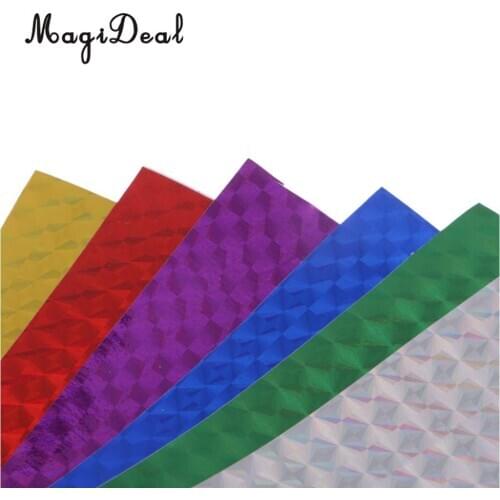 6pcs 22.5 x 10cm Holographic Adhesive Film Flash Tape Fishing Lure Making Fly Tying Mat for Materail Metal Hard Baits Stickers