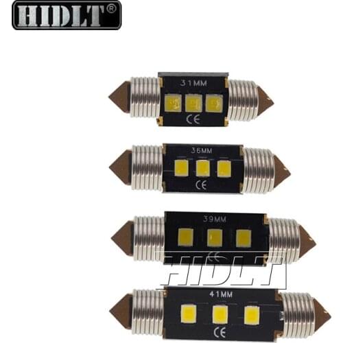 HIDLT 2PCS Free Error 31mm 36mm 39mm 41mm LED Canbus Festoon Bulb White Car Interior Reading Light License Plate Lamp For BMW