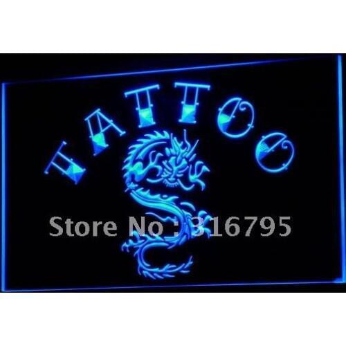 I700 Tattoo Chinese Dragon Ink Open LED Neon Light Light Signs On/Off Switch 20+ Colors 5 Sizes