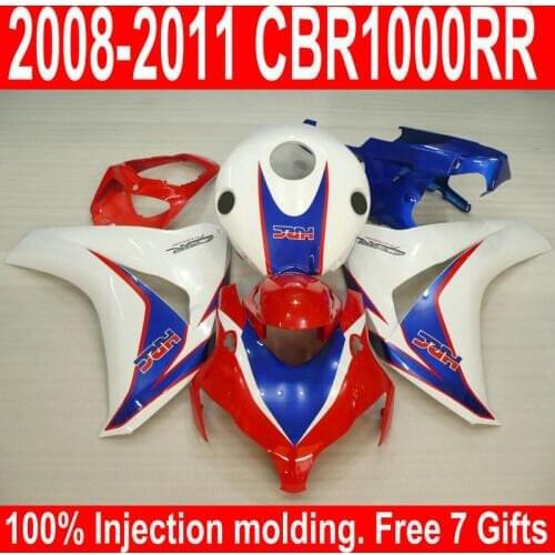 Injection Molded Plastic Fairing Kit Fit For Honda CBR1000RR 08 09 10 11 Red White Blue Fairings Set CBR 1000 RR 2008-2011 QC08