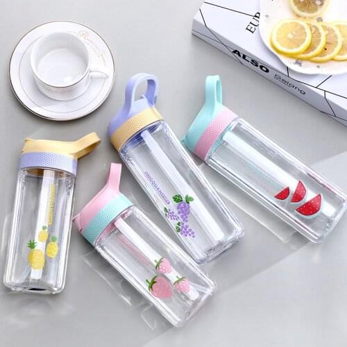 Summer Transparent Water Cup Plastic High Temperature Resistant Convenient Sports Cup Men Women Kids Portable Water Bottle