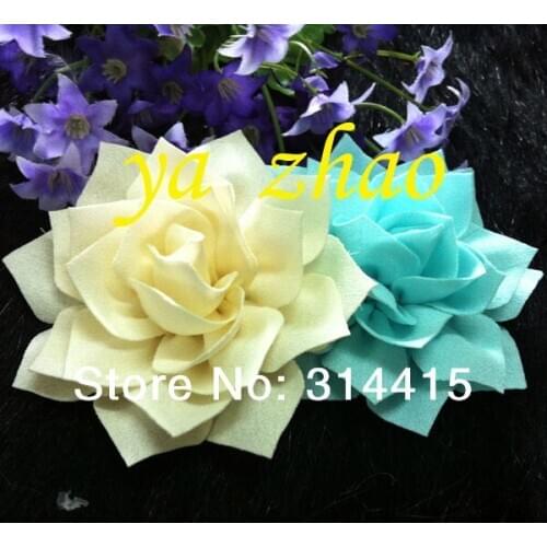 Small trail order, 3" fabric hand made hair flower, hair accessory, 60pcs/lot, 12colors in stock, free shipping