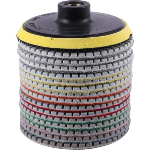 16Pcs Diamond Polishing Pads Kit 4 Inch 100Mm Wet/Dry for Granite Stone Concrete Marble Polishing Use Grinding Discs Set