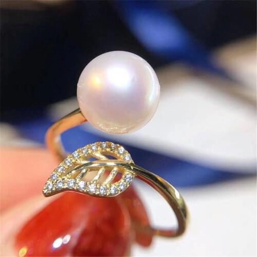 Real Silver S925 Plated Ring Empty Care DIY Accessories Pearl Ring Adjustable Set Semi-finished Products Woman Ring Wholesale