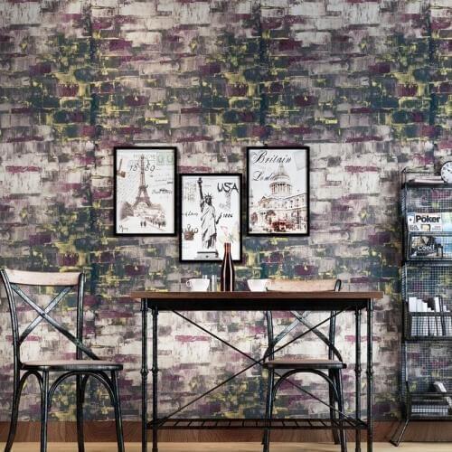 Beibehang papel de parede British style retro color brick texture wallpaper background wallpaper the living room entrance