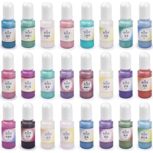 24 Color 10g Resin Pigment DIY Epoxy Resin Mold UV Liquid Colorant Mermaid Pearl Dye Jewelry Making Tools Handmade Crafts