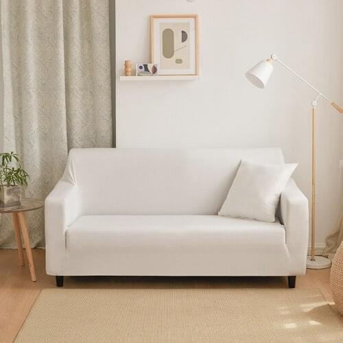 Solid Color Elastic Sofa Cover Spandex Modern Polyester Corner Sofa Couch Slipcover Chair Protector Living Room 1/2/3/4 Seater