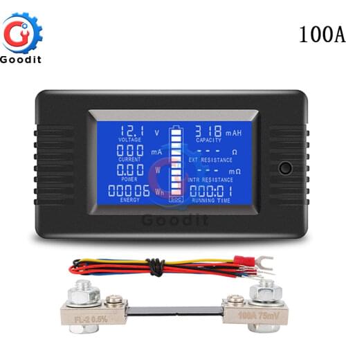 PZEM-015 100A Battery Tester Voltmeter Ammeter Power Voltage Current Impedance Capacity Energy Time Meter Monitor built-in shunt