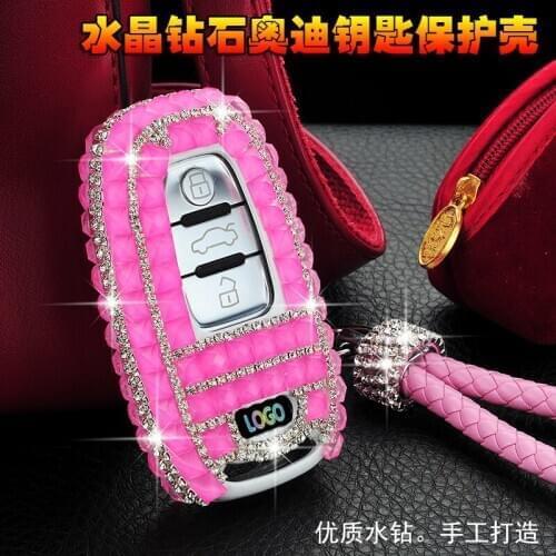 Luxury Diamond bling car key case cover/ key shell for Audi A4L A6L A8L Q5 A7 A5 Accessories