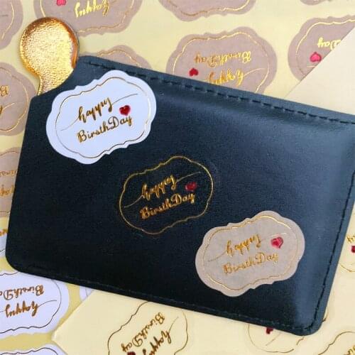 120 Pcs/lot Thank you happy birthday Self Adhesive Kraft Cloud shape Sealing Seal Kraft Seal Sticker For Baking Gift