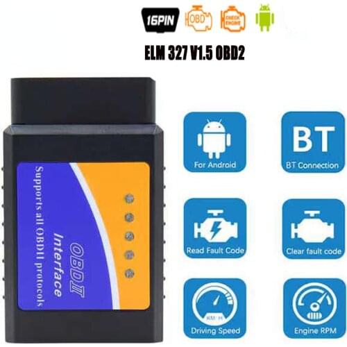 ELM 327 V1.5 OBD2 For Android elm327 v1.5 ODB2 Code Reader OBD 2 Bluetooth-Compatible Car Diagnostic Scanner ELM327 1.5 Scanner