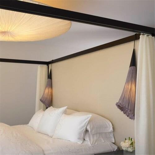 Modern Wave Cloth Pendant Lights European Bedroom Bedside Living Room Lamps Pepper Shade Hanging Lights Shop Art Stair Lighting