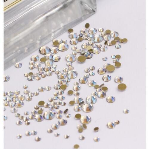Moonlight Round Shape Rivoli Rhinestones Non Hotfix Mix Size Strass Stones SS3 - SS20 Glue On Nails Rhinestones Nail Glue