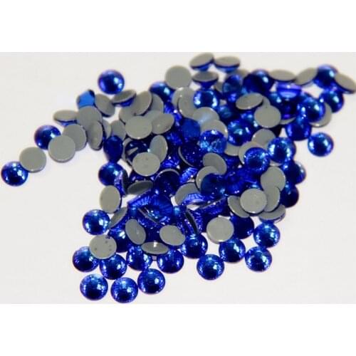 SS6-SS30 Flatback Iron On Hotfix Rhinestones Crystal Dark Blue Hot Fix Stones Glitter Gems Strass For Clothes Motif Designs