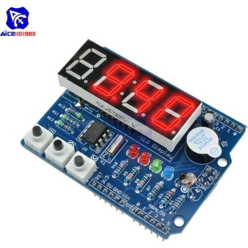 Diymore RTC TM1636 DS1307 Real Time Digital Clock Alarm Buzzer Shield Temperature Thermistor Module for Arduio UNO