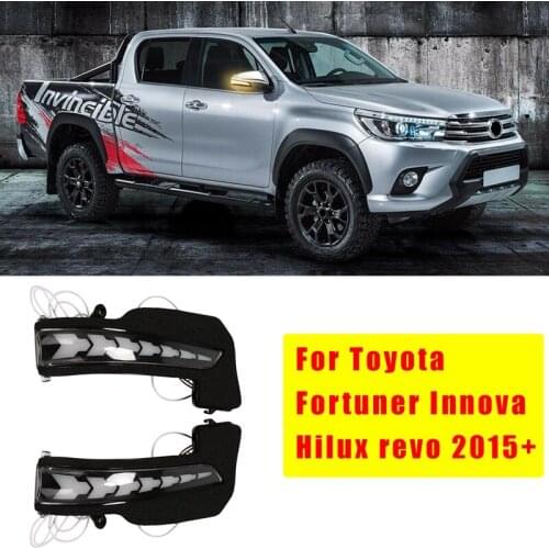 LED Dynamic Side Rearview Mirror Turn Signal Light Indicator Lamp for Toyota Fortuner Innova Hilux Revo 2015