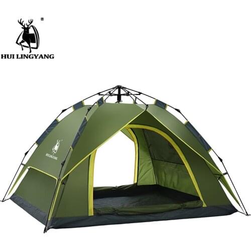 Outdoor classic plus 3-4 people double deck automatic tent camping supplies
