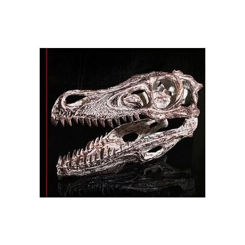 High precision resin Models Velociraptor crafts exhibition Grey hand-made dinosaur skull model head statue home decoration