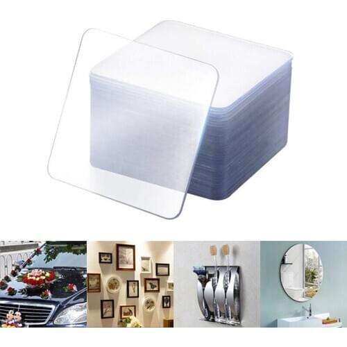 10pcs Double-sided Transparent Plastic Suction Cup Auxiliary Stickers Strong Without Trace Car Hook Magic Pad Car Magic Stickers