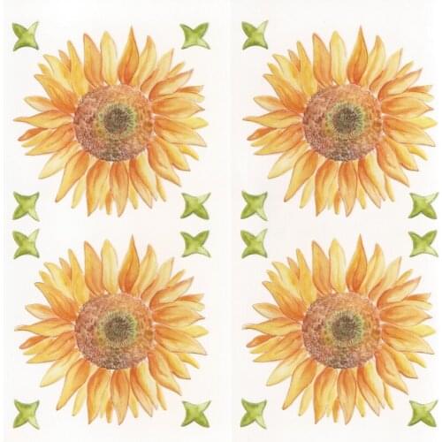 20 packs/box 3D vinyl Sunflowers stationary sticker perfect DIY wall plate kitchen cup vase tile accessory kid room toy hobby