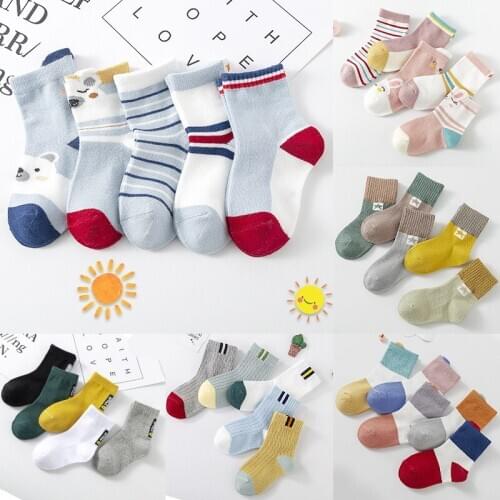 5Pairs/lot 0-2Y Infant Baby Socks Baby Socks for Girls Cotton Mesh Cute Newborn Boy Toddler Socks Baby Clothes Accessories