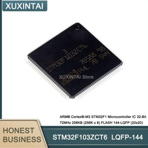 5Pcs/Lot STM32F103ZCT6 ARM® Cortex®-M3 STM32F1 Microcontroller IC 32-Bit 72MHz 256KB (256K x 8) FLASH 144-LQFP (20x20)