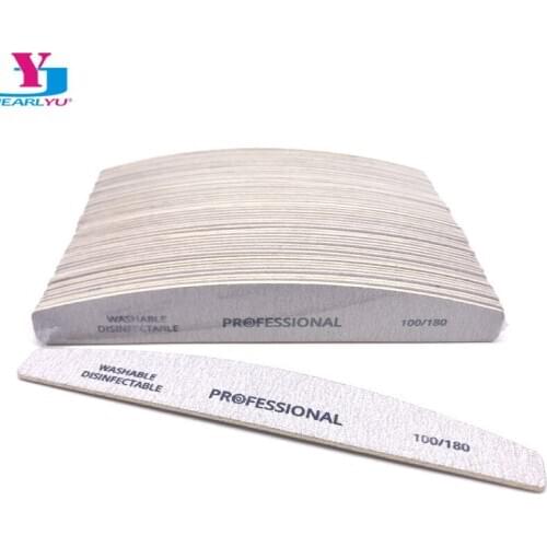 50Pcs/lot Nail File Sandpaper 100/180 Nail Buffer Wooden Boat Nail Files Care Tool Lime A Ongle Professionel Beauty Manicure Art