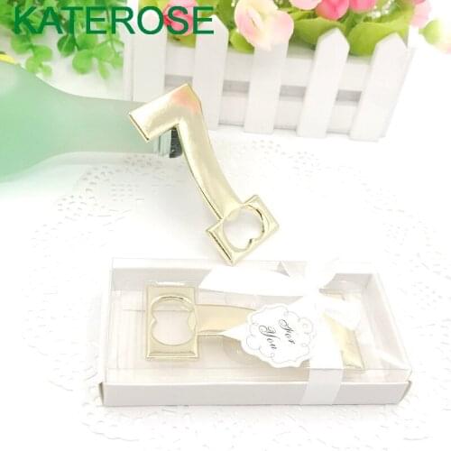 80PCS Gold 7th Design Bottle Opener Wedding Birthday Keepsake Gift No.7 Wine Beer Openers Bridal Shower Favor Party Giveaways