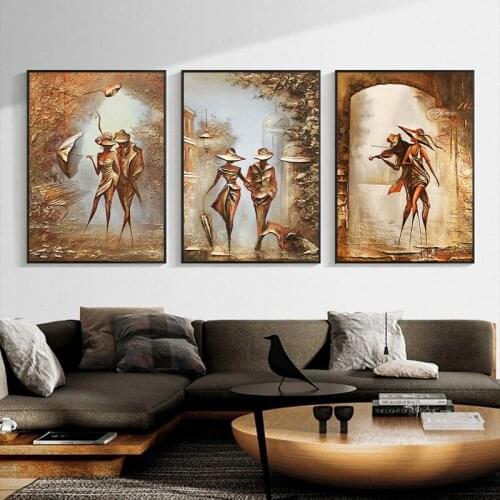 Abstract Wonderful Love Romantic Couple Canvas Painting Modern Interesting Posters and Prints Wall Picture for Living Room Decor