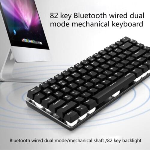 C1FB Ajazz AK33 Mechanical Gaming Keyboard RGB Backlight Switch 82 Keys Bluetooth-compatible Wired Keypad for PC Games