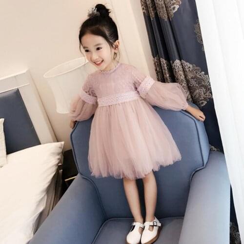 Spring Autumn Baby Toddler Big Girl Lace Dress Kids Dresses For Girls Princess Party Wedding Birthday Dance Long Sleeve Clothes
